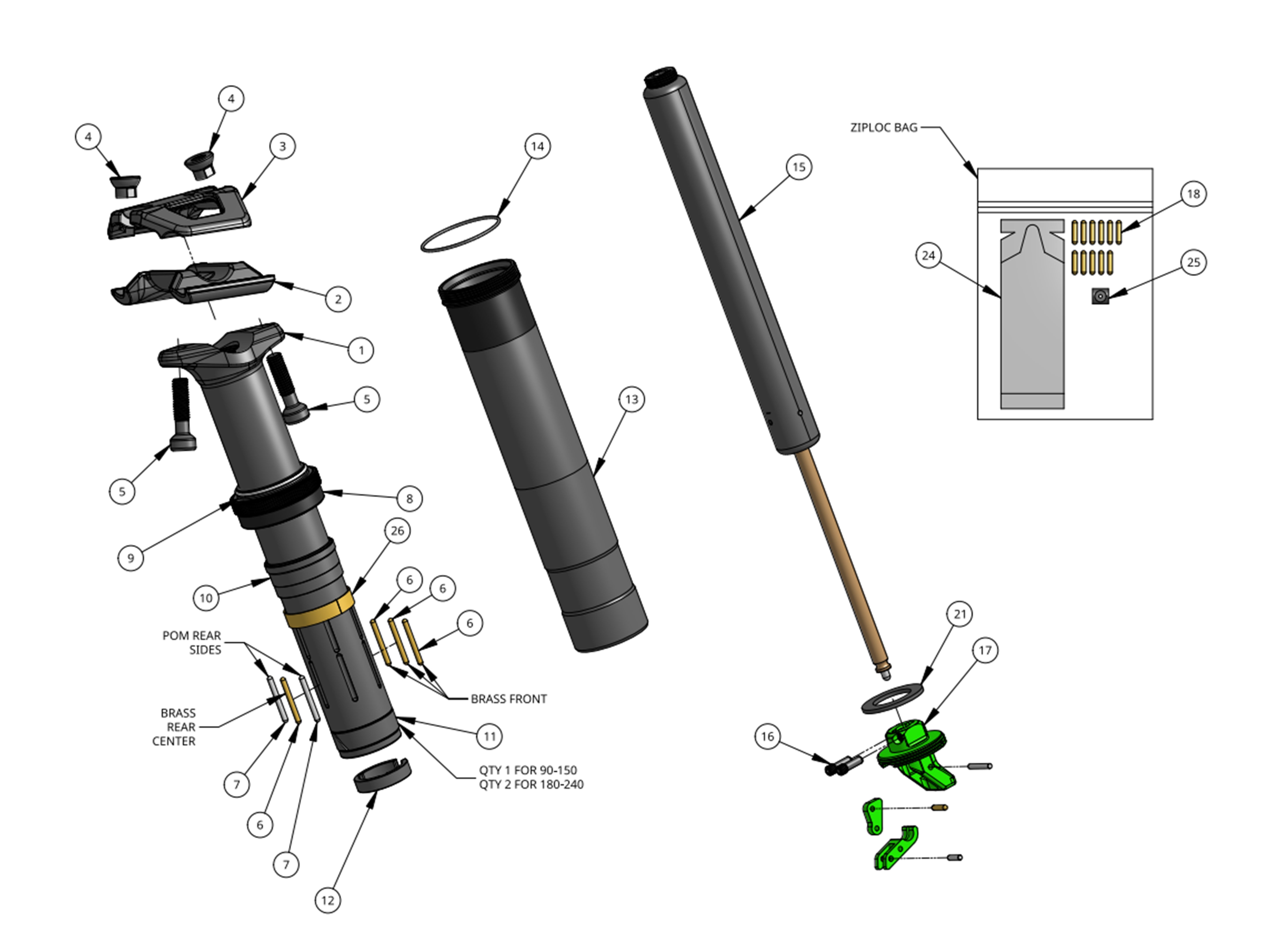 【ワンドロップ】ガントレット V3 Dropper Exploded View & Parts List